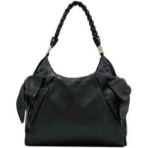 Salvatore Ferragamo Tote Bag ec-23800 Black AB-21 C516 Leather with Side Ribb...